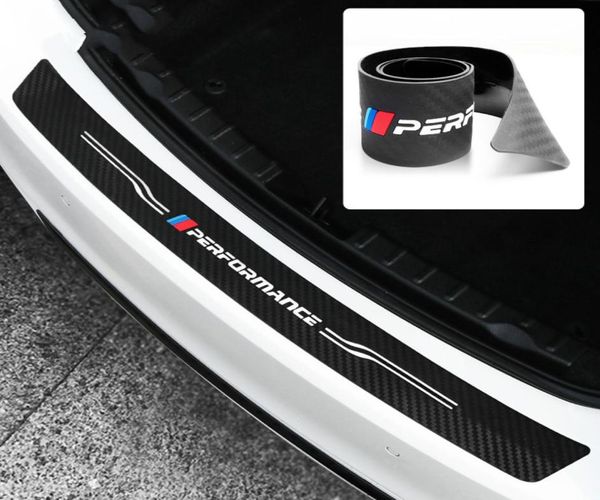 Pour BMW E90 E92 E46 F20 F30 F15 E70 E71 G30 M Performance autocollant de garniture de pare-chocs arrière PVC caoutchouc souple plaque de protection de coffre de voiture Strip2418027