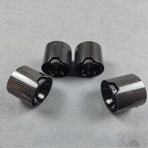 Voor BMW M3 G80 uitlaatpijp M4 G82 G83 Duffer Tip Carbon Fiber roestvrij staal Volledige glanzende zwarte auto -staartmondstukken