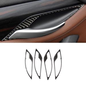 Pour BMW X1 E84 2010-2015 accessoires de voiture en Fiber de carbone poignée de porte intérieure couverture cadre autocollant garniture Decal253H