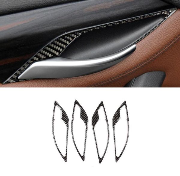 Pour BMW X1 E84 20102015 accessoires de voiture en Fiber de carbone poignée de porte intérieure couverture cadre autocollant garniture Decal9208729