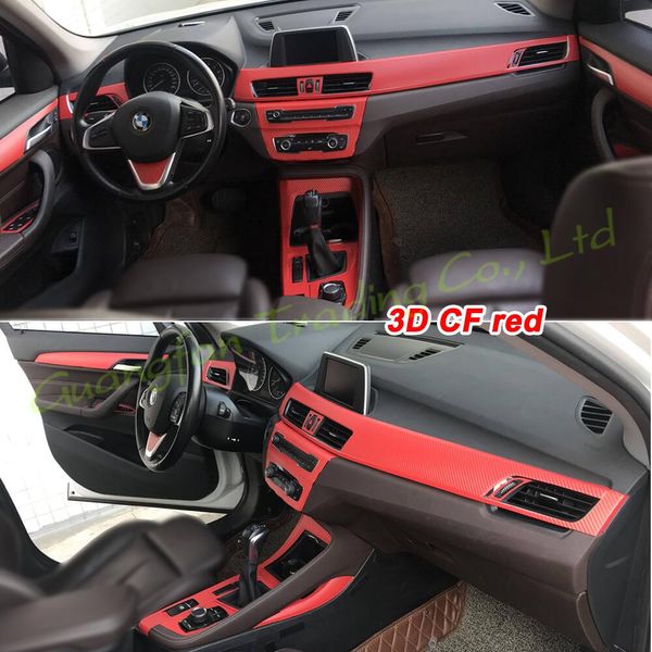 Para BMW X1 X2 F48 F39 2016-2021 Panel de Control Central Interior manija de puerta 3D/5D pegatinas de fibra de carbono calcomanías accesorios de estilo de coche