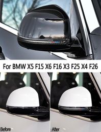 Pour BMW X3 X4 X5 X6 F25 F26 F15 F16 rétroviseur en Fiber de carbone bande antifrottement style de voiture autocollants anticollision accessoires 2712217