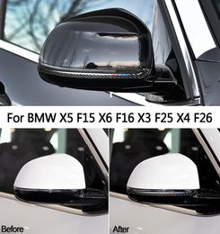 Voor BMW X3 X4 X5 X6 F25 F26 F15 F16 Koolstofvezel Achteruitkijkspiegel Antirub Strip Auto Styling Anticollision Stickers Accessoires1821896