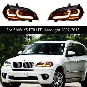 Voor BMW X5 E70 LED Koplamp 07-13 Grootlicht Angel Eye Projector Lens Dynamische Streamer Richtingaanwijzer voorlamp