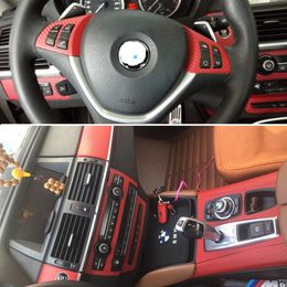 Pour BMW X5 E70 X6 E71 2007-2014 autocollants de voiture auto-adhésifs 3D 5D en fibre de carbone vinyle autocollants et décalcomanies de voiture accessoire de style de voiture301z