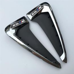 Voor BMW X5 F15 ABS Side Wing Air Vent Outlet Decoratieve Stickers Voorspatbord Side Nozzle Trim BlackChrome2645286g