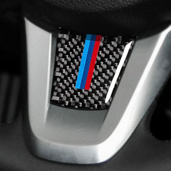 Pour Bmw Z4 Modification de fibre de carbone Autocollants intérieurs de voiture Volant M Stripe Emblème Autocollants Car Styling pour E89 2009-2015290I