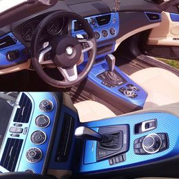 Pour BMW Z4 E89 2009-2016 panneau de commande central intérieur poignée de porte 3D/5D autocollants en Fiber de carbone décalcomanies accessoire de style de voiture