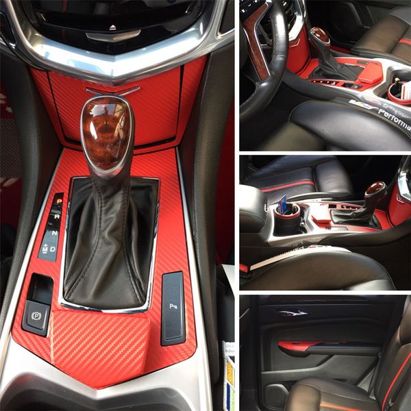 Para Cadillac SRX Panel de Control Central Interior manija de puerta 3D/5D pegatinas de fibra de carbono calcomanías accesorios de estilo de coche
