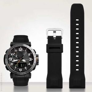 Prg-650 Prw-6600y-1a9 Prg600/610 Siliconen Horlogeband Waterdicht Vervangen Rubber 24mm Zwart Blauw Horlogebandje Accessoires H0915