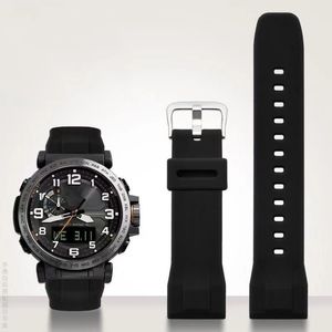 Pour casio PRG-650 PRW-6600Y-1A9 PRG600 610 bracelet de montre en Silicone étanche remplacer le caoutchouc 24mm noir bleu bracelet de montre accessoires 2841