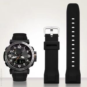 Pour casio PRG-650 PRW-6600Y-1A9 PRG600 610 bracelet de montre en Silicone étanche remplacer le caoutchouc 24mm noir bleu bracelet de montre accessoires 266C