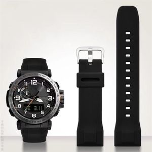 Pour casio PRG-650 PRW-6600Y-1A9 PRG600 610 bracelet de montre en Silicone étanche remplacer le caoutchouc 24mm noir bleu bracelet de montre accessoires 279v