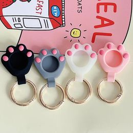 Voor mobiele telefoons accessoires Airtags Case Beschermende dekschaal Cartoon Siliconen Cat Klauw met sleutelring Smart Bluetooth Wireless Tracker Anti-Lost Tracking