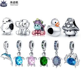 Pour les charmes authentiques 925 Perles en argent se pendent en couleur de la série d'animaux pour animaux de compagnie 11