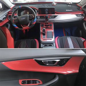 Pour Chery Tiggo 8 2019-2021 panneau de commande central intérieur poignée de porte 3D 5D autocollants en Fiber de carbone décalcomanies accessoire de style de voiture