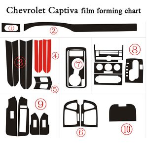 Voor Chevrolet CAPTIVA 2012-2017 Interieur Centraal Bedieningspaneel Deurklink 3D 5D Koolstofvezel Stickers Decals Auto styling Accessor194L