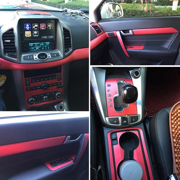 Para Chevrolet CAPTIVA 2012-2017, manija de puerta de Panel de Control Central Interior, pegatinas de fibra de carbono 3D 5D, accesorios de estilo de coche 229F