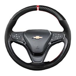 Voor Chevrolet Trax Cavalier Malibu XL Equinox Monza DIY Custom Carbon Fiber Lederen Hand genaaid Auto Stuurwiel Cover