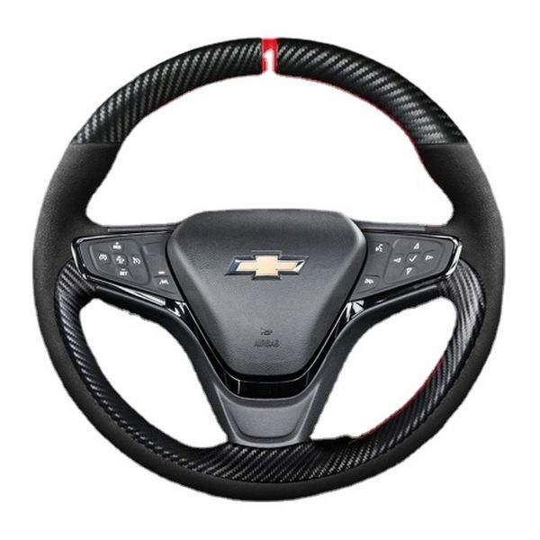 Housse de volant de voiture en cuir et fibre de carbone, personnalisée, cousue à la main, pour Chevrolet trax Cavalier MALIBU XL Equinox Monza