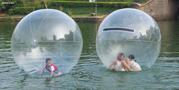 Para niños, pelota inflable para caminar por el agua de PVC de 1,3 M, pelota de baile transparente, agua con bomba de aire de pie de 3L