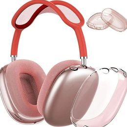Para AirPods coloridos a auriculares Bluetooth Max Accesorios de auriculares Transparentes TPU Sólido sólido Impermeable Case de protección AirPod Maxs Cubierta de auriculares