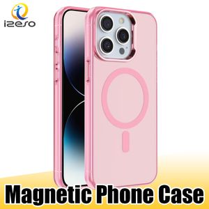 Funda magnética Compatible con MagSafe para iPhone 15, 14, 13, 12, 11, 8, 7, TPU, PC, delgada, resistente a arañazos, fundas a prueba de golpes, izeso