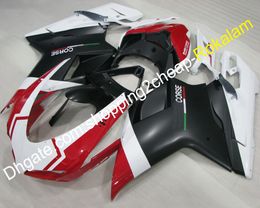 Para Ducati 1098S 848R 848 1198, carcasa de motocicleta 2007 2008 2009 2010 2011, juego de carenado de carrocería ABS, rojo, blanco, negro (moldeo por inyección)