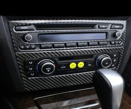 Pour E90 E92 E93 garniture intérieure en Fiber de carbone climatisation CD panneau de commande décoration couverture voiture style série 3 Auto Access253A5708628
