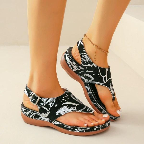 Pour la mode 2024 Sandales Chaussures mixtes pour femmes Couleurs Summer Couleurs du talon Mid Talon Proof un mot boucle 801 66