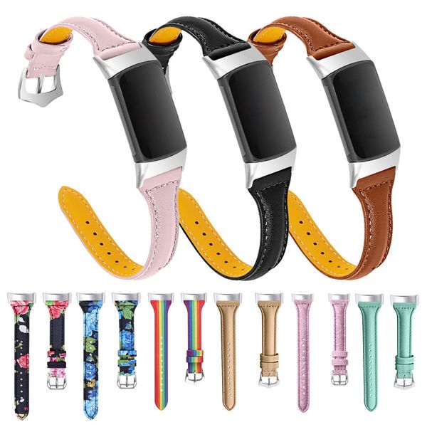 Para FITBIT CARGA 5 Correas de cuero Pulsera deportiva Carga5 Reemplazos de pulsera Reloj Band Band Bouc BOOP Accesorios inteligentes