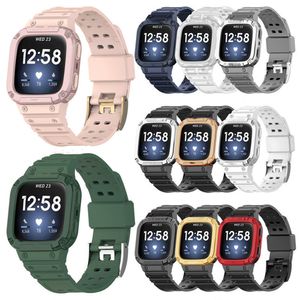 Para Fitbit Versa 1 2 3 4 Lite Sense Sports Armor Estuche protector Banda Correa Pulsera Cubierta