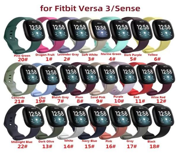 Pour Fitbit Versa 3 Versa 4 Watchband Bandle pour Versa3 Versa4 Fitbit Sense Bracelet Band Smart Watch Sport Replacement Wristban5894602
