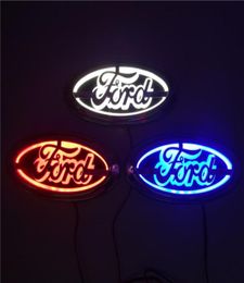 Voor FOCUS 2 3 MONDEO Kuga Nieuwe 5D Auto logo Badge Lamp Speciale gemodificeerde auto logo LED licht 14.5 cm * 5.6 cm Blauw/Rood/Wit1773287