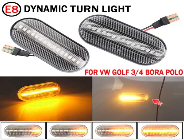 Pour VW Bora Golf 3 4 Passat 3BG Polo Siège Ibiza Leon Skoda Blinker Light Car Dynamic Side Marker Signal Light7360472