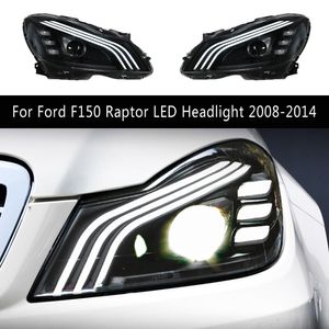 Para Ford F150 Raptor conjunto de faros LED DRL luz de circulación diurna señal de giro tipo serpentina lámpara de cabeza piezas de automóvil estilo de coche 08-14