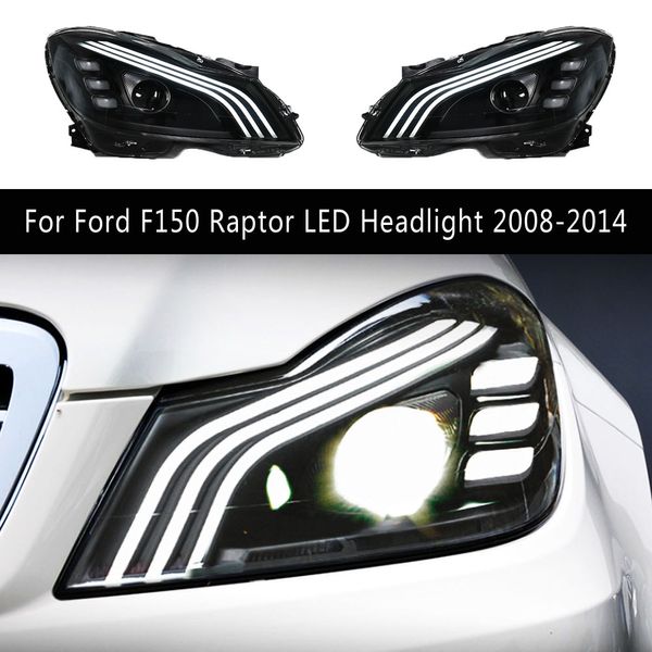 Pour Ford F150 Raptor phare LED assemblage DRL feux de jour Streamer clignotant lampe frontale pièces automobiles style de voiture 08-14