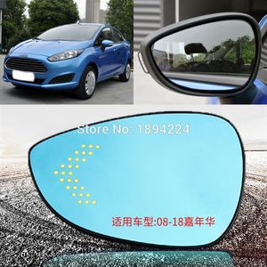 Voor Ford Fiesta 2008-20108 Auto Achteruitkijkspiegel Groothoek Blauwe Spiegel Pijl Led Knipperlichten Lights291S