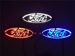 Pour Ford Focus 2 3 Mondeo Kuga New 5D Auto Badge Lampe Special Modified Car Light 14,5 cm * 5,6 cm bleu / rouge / blanc