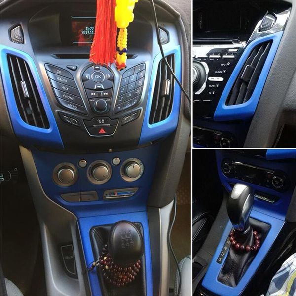Para Ford Focus 2012-2018 Panel de control central interior Manija de la puerta 3D 5D Pegatinas de fibra de carbono Calcomanías Car styling Accessorie285g