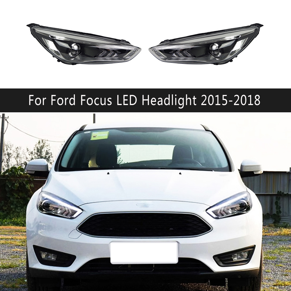 Für Ford Focus LED Scheinwerfer Montage 15-18 Tagfahrlicht Dynamische Streamer Blinker Anzeige Vordere Lampe Beleuchtung zubehör