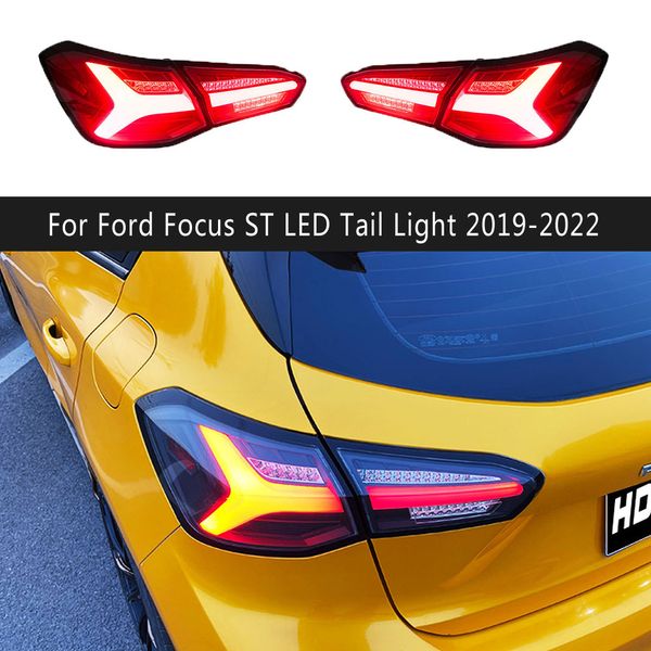 Pour Ford Focus ST feu arrière LED 19-22 dynamique Streamer clignotant indicateur frein marche arrière feux de stationnement ensemble de feu arrière