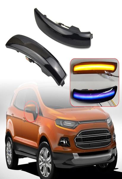 Para Ford Kuga Escape EcoSport 2013 2018 LED luz de señal de giro dinámica luz intermitente de agua intermitente espejo lateral Blinker5538986