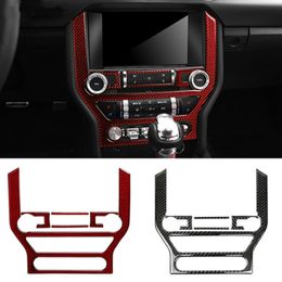 Voor Ford Mustang Carbon Fiber Car-Styling Stickers en Decals Central Control Panel Interieur Trim Cover 2015-2020 Accessoires