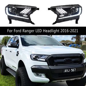 Voor Ford Ranger Led Koplamp Montage 16-21 Drl Dagrijverlichting Voorlamp Auto Accessoires Streamer Richtingaanwijzer