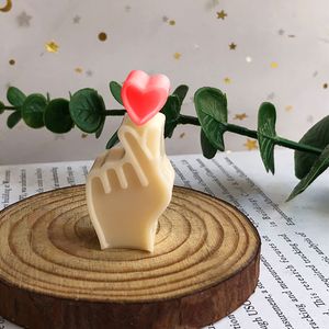 Voor de lol 3D Mini Heart Gebaar kaarsen siliconen schimmel diy kaarsen maken chocolade gips handgemaakte zeephars mal home decoratie