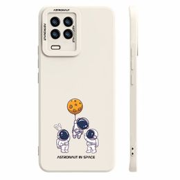 Voor Funda Realme 8 9 Pro Plus 8Pro 8i 9Pro 9i Realme8 Realme9 Pro Case Cover Soft Silicone Space Astronaut Sockproof Phone Case