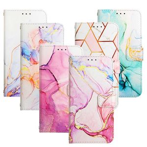 Étuis portefeuille en cuir de marbre pour Samsung A24 A04 Core A34 A54 5G A04E Moto G73 E13 G53 Edge 2023 G Play G72 Rock Stone Granit Quartz ID Titulaire de la fente pour carte de crédit PU Pouch