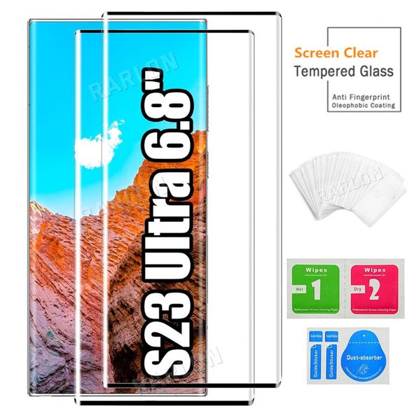 HD Clear Case Friendly Protector Protector Temperred Verre Sensitive Touch Touch Compatible Empreinte compatible Déverrouillage pour Samsung Galaxy S24 Ultra S23 Fe S22 Plus S21 S20 S10 Note 10