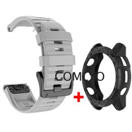 Pour Garmin TACTIX 7 Pro Enduro 2 Fenix 7x Case TPU Bumper de protection de la coque protectrice Slicon Bracelet à ajustement rapide